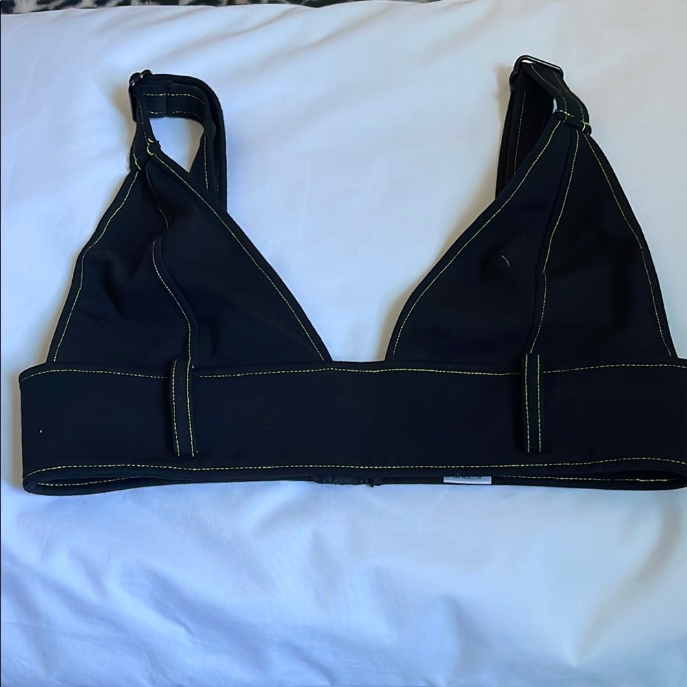 Black Bralette with Contrast Stitching
